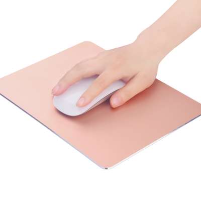 2017 hot selling 300*240mm square shape aluminum alloy metal mouse pad, rubber base aluminum mouse pad