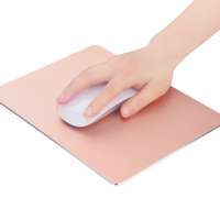 2017 hot selling 300*240mm square shape aluminum alloy metal mouse pad, rubber base aluminum mouse pad